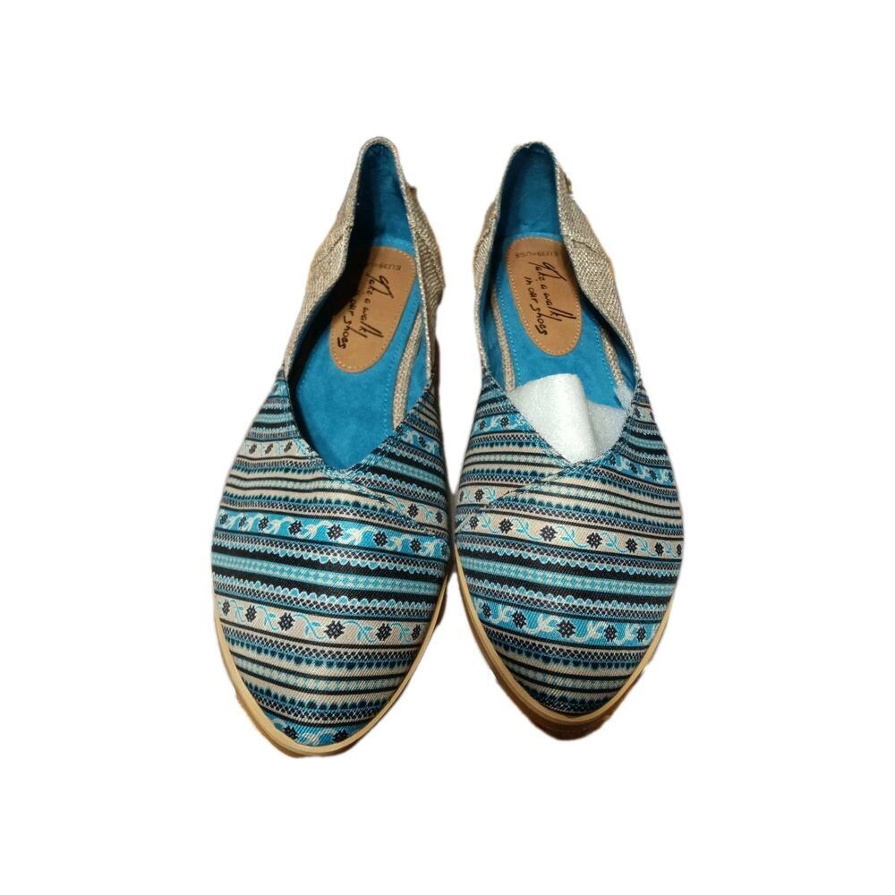 Women Piranda Burlap & Canvas Shoes boho hippie shoes 8 NEW Coastal